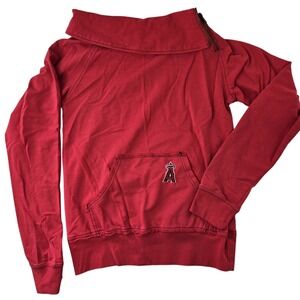 Touch Los Angeles Angels Quarter Zip Pullover Sweatshirt Red‎ Womens